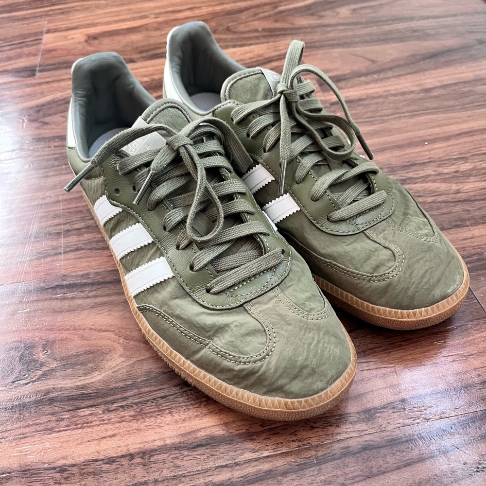Olive Green Adidas Sambas